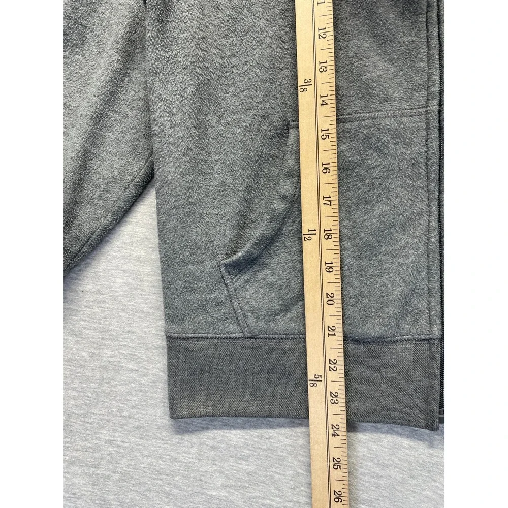 Gap Hoodie Unisex Kids XL (12-13) Gray Fleece Applique Spellout Logo Full Zip